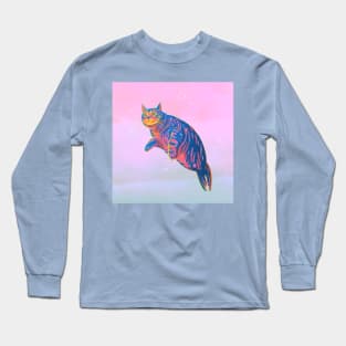 Neon Harbor Seal Cat Long Sleeve T-Shirt